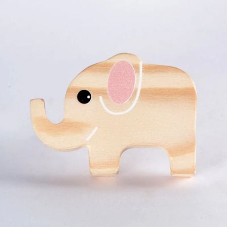 Handcrafted Pine Wood Elephant Knob
